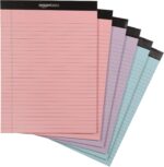 Amazon Basics Wide Ruled 8.5 x 11.75-Inch 50 Sheet Perforated Lined Writing Note Pads, Pack of 6, 300 Count, Multicolor - Image 2