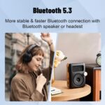 128GB MP3 Player with Bluetooth 5.3, Portable Digital Lossless Music Player with Built-in Speaker, 2.0 in Full Touch Screen, HiFi Sound, FM Radio, Voice Recorder, Earphones Included - Image 4