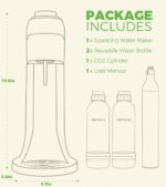 Sparkling Water Maker, Soda Maker Machine for Quickly Creating Refreshing Soda, Includes 2x BPA-Free 1L Carbonation Bottle, Compatible with 60L CO2 Carbonator (White, 1 L) - Image 4