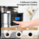 Gevi 10-Cup Coffee Maker with Built-in Burr Grinder, Programmable Timer, 1.5L Water Tank, Reusable Filter & Warming Plate – Drip Coffee Machine for Fresh Ground Coffee - Image 5