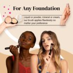 Flat Top Kabuki Foundation Brush By KESHIMA - Premium Makeup Brush for Liquid, Cream, and Powder - Buffing, Blending, and Face - 1.2" Top Diameter - Image 6