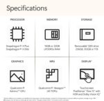 Microsoft Surface Laptop (2024), Windows 11 Copilot+ PC, 15" Touchscreen Display, Snapdragon X Elite (12 core), 16GB RAM, 256GB SSD Storage, Platinum - Image 3