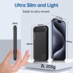 Power Bank 10000mAh Portable Charger Slim External Battery Pack with 2 USB 2.4A Outputs and USB C In/Out Compatible with Huawei iPhone 16 15 14 13 12 iPad Samsung Galaxy S20 Android Tablet (Black) - Image 7
