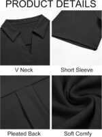 Imily Bela Womens Short Sleeve Polo Shirts V Neck Business Dressy Casual Tops Summer Collared Trendy Tees - Image 6