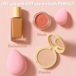 Makeup Sponge Set Foonbe Blender Sponges 7 Pcs for Liquid, Cream, and Powder, Latex Free, Multi colored Beauty Sponges with 1 Mini Sponge, Vegan & Cruelty-Free - Image 5