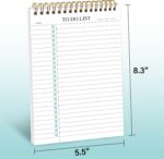 KAICN To Do List Notepad, Undated Daily Planner Notepad With To Do List Notebook Checklist Planner Spiral Waterproof Notepad for Office Supplies, School Planner, Green, 52 Sheets, 5.5"*8.3" A5 Size - Image 4