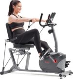 Sunny Health & Fitness Smart Indoor Recumbent Bike Trainer, Home Full Body Workout & Cardio Cycling Machine for Seniors, Free SunnyFit Bluetooth Connect, Optional Arm Exerciser Hand Cycle & Bands - Image 2