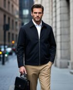 EKLENTSON Mens Lightweight Jackets Full Zip Laydown Collar Golf Light Windbreaker Jackets with Zip Pockets - Image 4