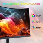 KOORUI 24 inch Curved Monitor, Full HD 1080P Curved Computer Monitor, 100Hz 1500R PC Screen, HDMI VGA, Tilt Adjustment, LCD Display, Eye Care, Black 24N5CA - Image 4