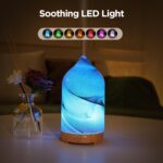 Essential Oil Diffuser Hand Blown Glass Aromatherapy Diffuser - Ultrasonic Cool Mist Scent Aroma Diffuser, Whisper Quiet with Auto Shut-Off, Timer Setting &7 Colors Night Light for Home - Image 3