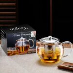 PARACITY Glass Teapot Stovetop 50 OZ/1500ml, Tea pot with Removable 18/8 Stainless Steel Infuser, Borosilicate Clear Tea Kettle, Teapot Blooming and Loose Leaf Tea Maker Tea Brewer for Camping, Travel - Image 7