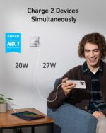 Anker 47W USB C Nano Charger, 2 Port Compact Foldable GaN Charger for iPhone 16/15, Galaxy, Pixel, Compatible with MagSafe (White) - Image 3