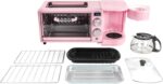 Nostalgia 3-in-1 Retro Breakfast Station - Includes 5 Cup Coffee Maker, Non-Stick Ceramic Griddle, and 4-Slice Toaster Oven - Built-In Timer, Reusable Coffee Filter, Space-Saving Design - Pink - Image 9