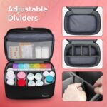 Mancro Dual Layers Medicine Organizer Bag, Pill Bottle Organizer Storage with Lockable Zipper, Medication Travel Bag for Pills, Vitamins, Medical Supplies for Home Storage, Black - Image 6