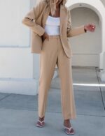 luvamia Women's Two Piece Sets Pants Suits Dressy Business Casual Outfits Professional Blazer Pantsuits Set Work Office - Image 5