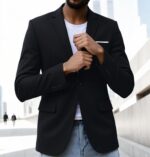 Beninos Mens Blazer Jacket Slim Fit Casual One Button Sport Coats - Image 4