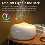 Essential Oil Diffuser, Quiet Humidifier for Bedroom, Timer and Auto-Off, 7 LED Colors Ultrasonic Aromatherapy Mist Diffusers for Large Room Office (Milky White) - Image 4