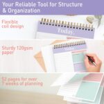 Sweetzer & Orange Daily & Weekly To Do List Notepad – Undated Work Planner & Organizer with Wish List Section, 52-Sheet Coiled Task Pad for Productivity – MAUVE To Do List Notebook for Work - Image 4