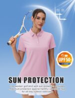 MAGCOMSEN Women's Polos Golf Shirts Short Sleeve UPF 50+ Collared Shirt Quick Dry Tennis Work Athletic Tops - Image 3