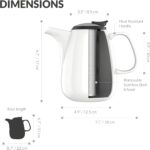 Premium White Ceramic Teapot - Large Teapot with Strainer - 47 oz / 1400 ml - Tea pot with Infuser for Loose Tea - Heat Resistant Handle - Ideal for Gatherings and Tea Party - Image 5