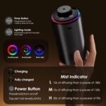 Waterless Essential Oil Diffuser, Diffuser,Portable Aromatherapy Diffuser,Light Show,3 Countdown Timers & 3 Mist Levels for Home, Room, Car, Office (Black) - Image 4
