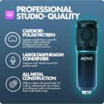 Movo PodPak4T 4-Pack Universal XLR Podcast Microphone Bundle- Includes 4 Cardioid Condenser Mics, Desktop Mic Stands, Pop Filters, Shock Mounts, and Cables for Podcast Equipment - Image 3