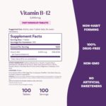 Natrol Vitamin B12 Fast Dissolve Tablets, Promotes Energy, Supports a Healthy Nervous System, Maximum Strength, Strawberry Flavor, 5,000mcg, 100 Count - Image 7