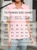 Womens Polo Shirts Short Sleeve Button Lapel Collared Summer Tops Business Casual Basic Tees - Image 7