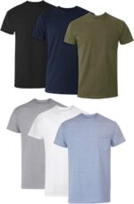 Hanes Men's T-Shirt, Moisture-Wicking Cotton Crewneck Pocket Tees, 6-Pack - Image 2