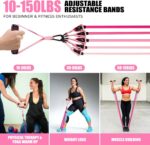 Resistance Bands, Exercise Bands with Handles for Working Out, Fitness Bands for Women, Workout Equipment Home Gym, Training Bands with Door Anchor, Ankle Straps, Shape Body, Physical Therapy - Image 6