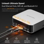 GEEKOM A8 Max Mini PC with AMD Ryzen 9 8945HS, Dual 2.5G LAN Mini Gaming PC with 32GB DDR5 2TB PCIe 4.0 NVMe SSD, Mini PC Windows 11 Pro/Wi-Fi 6E/BT 5.2/USB4/8K/SD Slot/VESA - Image 6