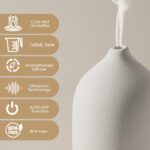 Diffuserlove Ceramic Essential Oil Diffuser 160ML for Room, Home, Bedroom - Aromatherapy Stone Diffuser White (Size: 6.8" H x 3.6" W) - Image 4
