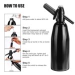 AstraLoom Soda Siphon 1L Aluminum Sparkling Water Maker Machine, Portable Seltzer Maker with 8g CO2 Cartridge Connector(Not Included) for Home/Bar/Kitchen, Carbonated Drink Tool (Black) - Image 6