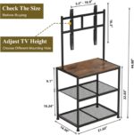 23 Inch to 50 Inch Floor Small Corner TV Stand with Storage Shelves for Living Room Bedroom, Universal Floor Television Stands with Mount, Brown TV Table Desk Shelf for Small Spaces,Patent Pending - Image 3