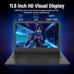 Azeyou 11.6” Laptop HD Display, Student Laptop Computer 4GB DDR4 RAM, 128GB SSD, OS 11 Pro Laptops, WiFi, BT4.2, USB3.0, Type_C 4000mAh Battery (Black) - Image 3