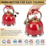 Tea Kettle, Stovetop Whistling Teapot, Stainless Steel, Black, 3.0-Quart - Image 6