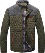 HYPESTFIT Men's Diamond Quilted Puffer Down Jacket Lightweight Business Casual Button Down Shirts - Image 2