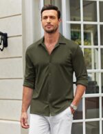 COOFANDY Men's Casual Button Down Shirt Wrinkle Free Shirts Long Sleeve Dress Shirt - Image 3