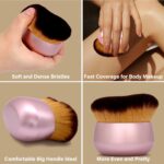 Extra Large Body Makeup Brush For Self Tanner, Leg Makeup &Bronzer Blend,75 mm Wide-headed Kabuki Brush Provides More Even &Pretty Application, Oval Face&Back Makeup Brush, Wet&Dry Use- Pink Rose Gold - Image 7