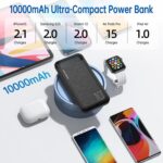 Power Bank 10000mAh Portable Charger Slim External Battery Pack with 2 USB 2.4A Outputs and USB C In/Out Compatible with Huawei iPhone 16 15 14 13 12 iPad Samsung Galaxy S20 Android Tablet (Black) - Image 4
