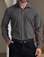 COOFANDY Men's Formal Dress Shirt Hidden Button Front Wrinkle Free Shirt Regular Fit Stretch Business Casual Shirts - Image 2
