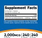 Nutricost Vitamin B12 (Methylcobalamin) 2000mcg, 240 Capsules - Vegetarian Caps, Non-GMO, Gluten Free B12 Supplement - Image 3