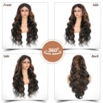 28 Inch 13x6 Ombre Lace Front Wigs Human Hair 200 Density 1B/30 Highlight Ombre 13x6 HD Transparent Lace Front Wigs Human Hair Colored Balayage Wig Body Wave Human Hair Wigs for Women - Image 6