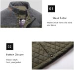 HYPESTFIT Men's Diamond Quilted Puffer Down Jacket Lightweight Business Casual Button Down Shirts - Image 6
