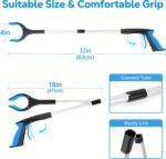 Grabber Reacher Tool - 32” Extra Long Foldable Gripper and Reaching Tool - Heavy Duty Pick Up Stick Grabbers for Seniors, Trash, Surgery Recovery Must Haves Gifts (Blue) - Image 4