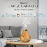 BZseed Aromatherapy Essential Oil Diffuser 550ml 12 Hours Wood Grain Aroma Diffuser with Timer Cool Mist Humidifier for Large Room, Home, Baby Bedroom, Waterless Auto Shut-off,7 Colors Lights Changing - Image 5