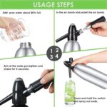 Soda Siphon 1L Premium Sparkling Water Maker - Aluminum Portable Seltzer Machine for Home, Bar, Cocktails, Coffee, Tea,Uses 8g C02 cartridges (Not Included) - Image 5