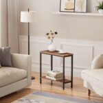 HOOBRO Wedge End Table, Recliner Wedge Side Table with Storage, Industrial Triangle Accent Table for Small Space, Corner, Living Room, Apartment, Rustic Brown BF64BZ01G1 - Image 3