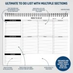 Weekly Planner To Do List Pad - 8.5x11" 52 Sheets Spiral - Desk Notepad with Multiple Sections - Undated Planning Notebook Checklist, Todo Agenda Plan - Image 4