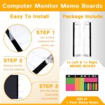 Monitor Memo Boards for Computer, Set of 2 (Left & Right) Multifunction Acrylic Screen Message Reminder Pad Side Panels Phone Holder - Utility Organizer for Office Desktop, Gift of 1 Pack Sticky Notes - Image 5